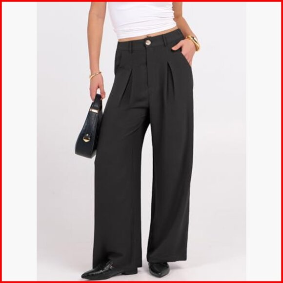 High Waisted Wide Leg Dress Pants Business Casual Work Trousers Office Slacks - Picture 5 of 7